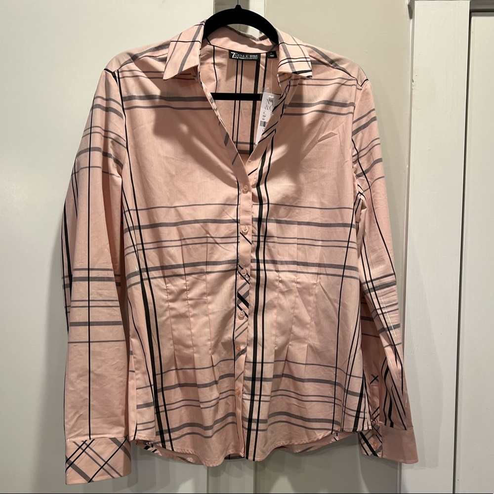 New York & Company 7th Avenue Design Plaid Button Down Shirt - Picture 1 of 4